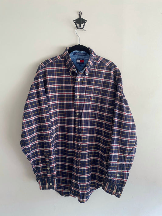 Vintage Tommy Hilfiger Blue Plaid Long Sleeve