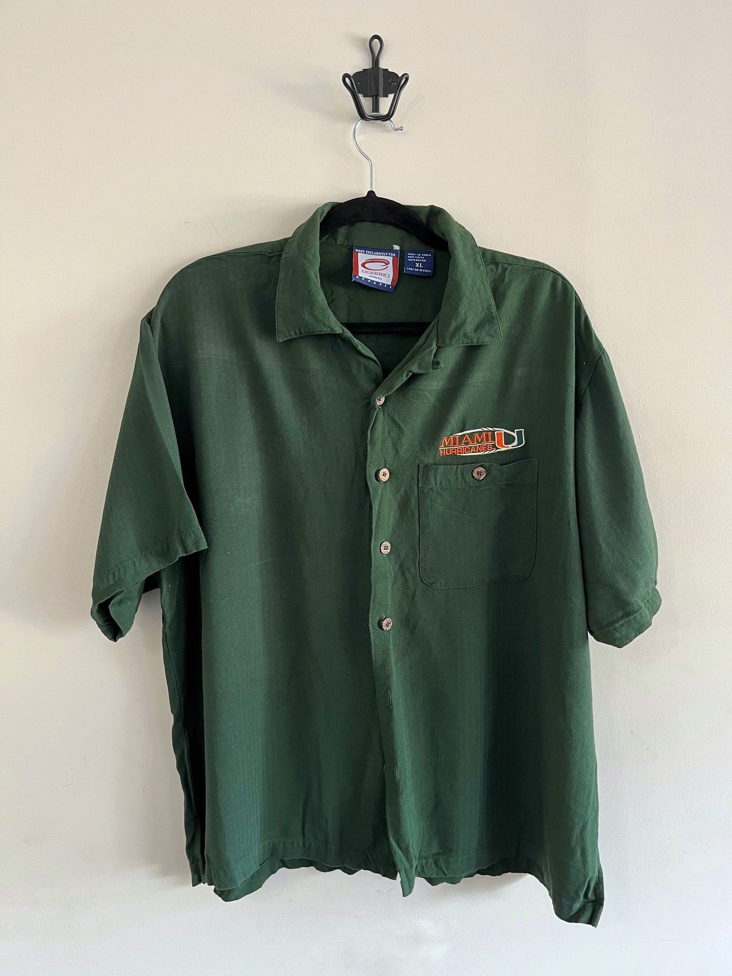 Vintage University of Miami Hurricane Button Up Shirt