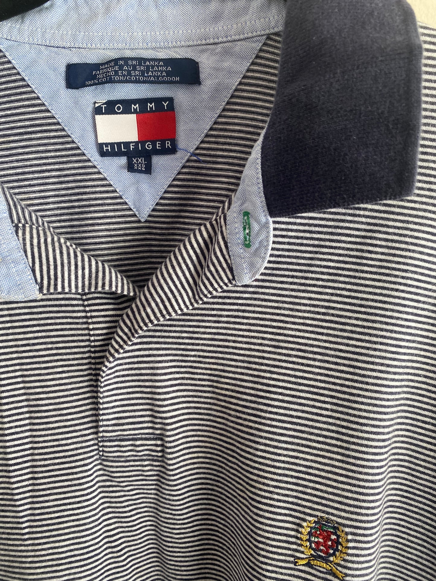 Vintage Tommy Hilfiger Navy Blue striped Long Sleeve