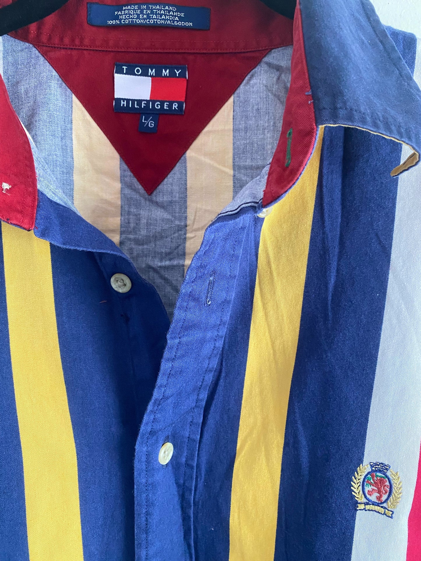 Vintage Tommy Hilfiger Blue/Yellow Long Sleeve