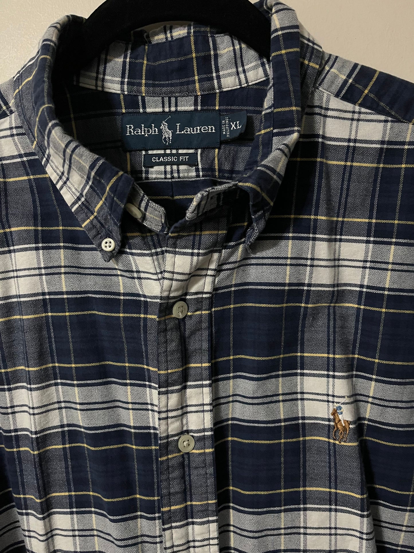 Classic Ralph Lauren Blue Plaid Short Sleeve