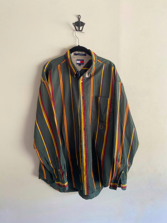 Vintage Tommy Hilfiger Green/Yellow Long Sleeve