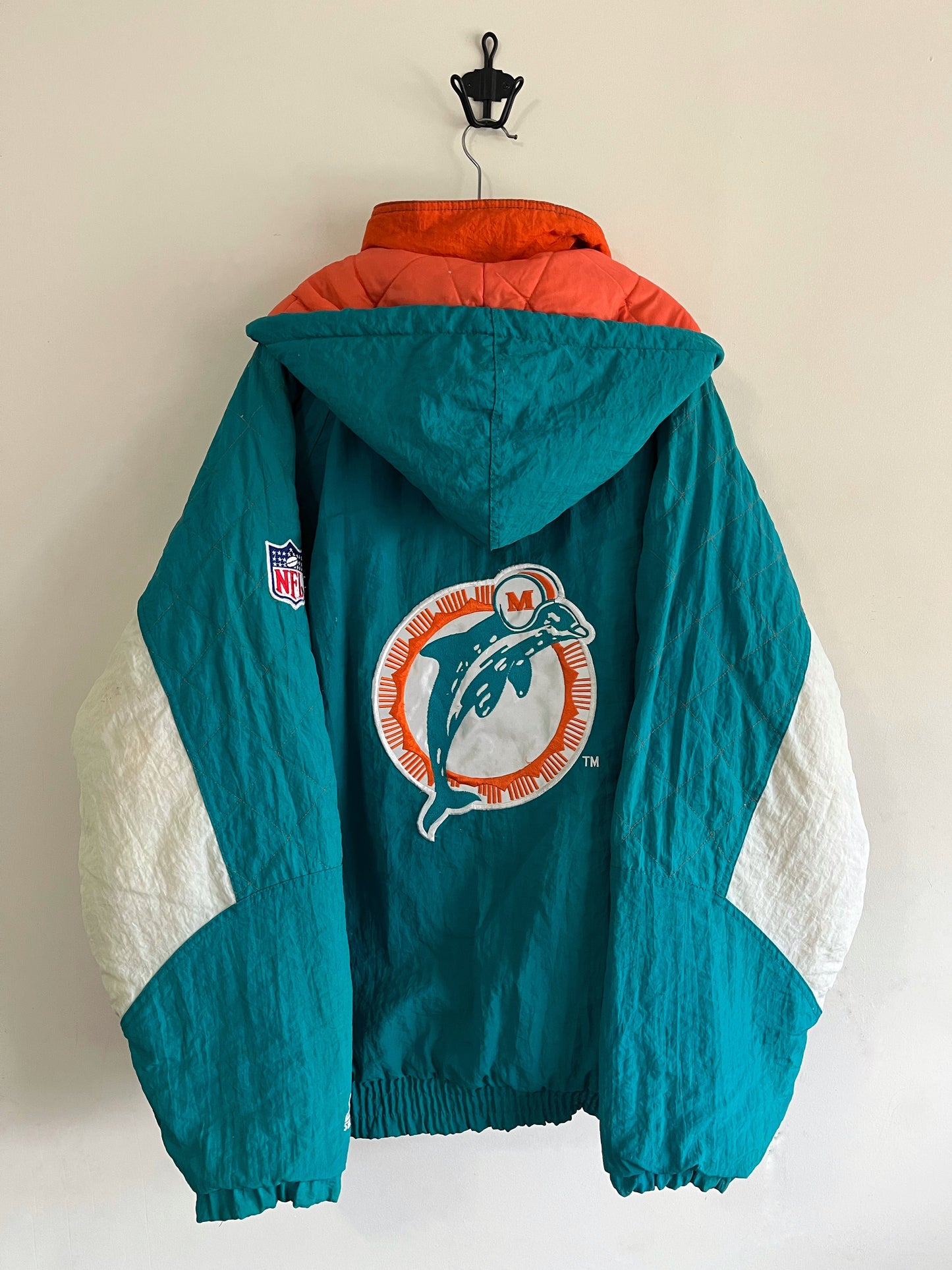 Vintage Starter Pro Line Miami Dolphins Bubble Jacket