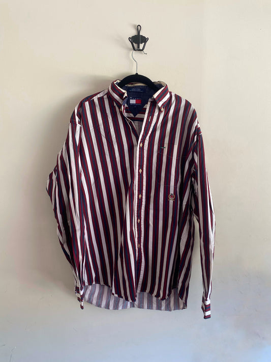 Vintage Tommy Hilfiger Multi Color Strip Long Sleeve