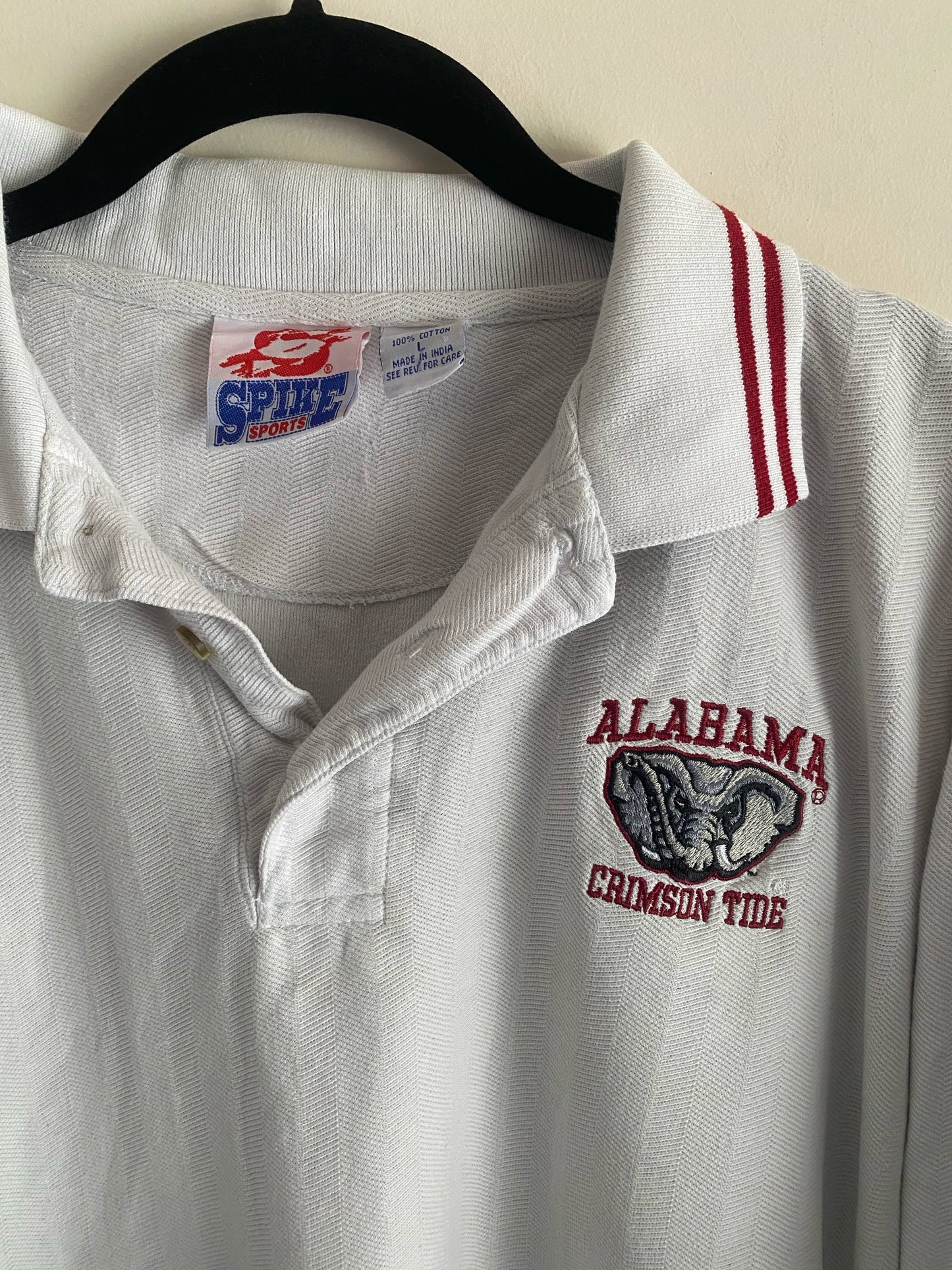 Vintage White Alabama Crimson Tide Collar Shirt