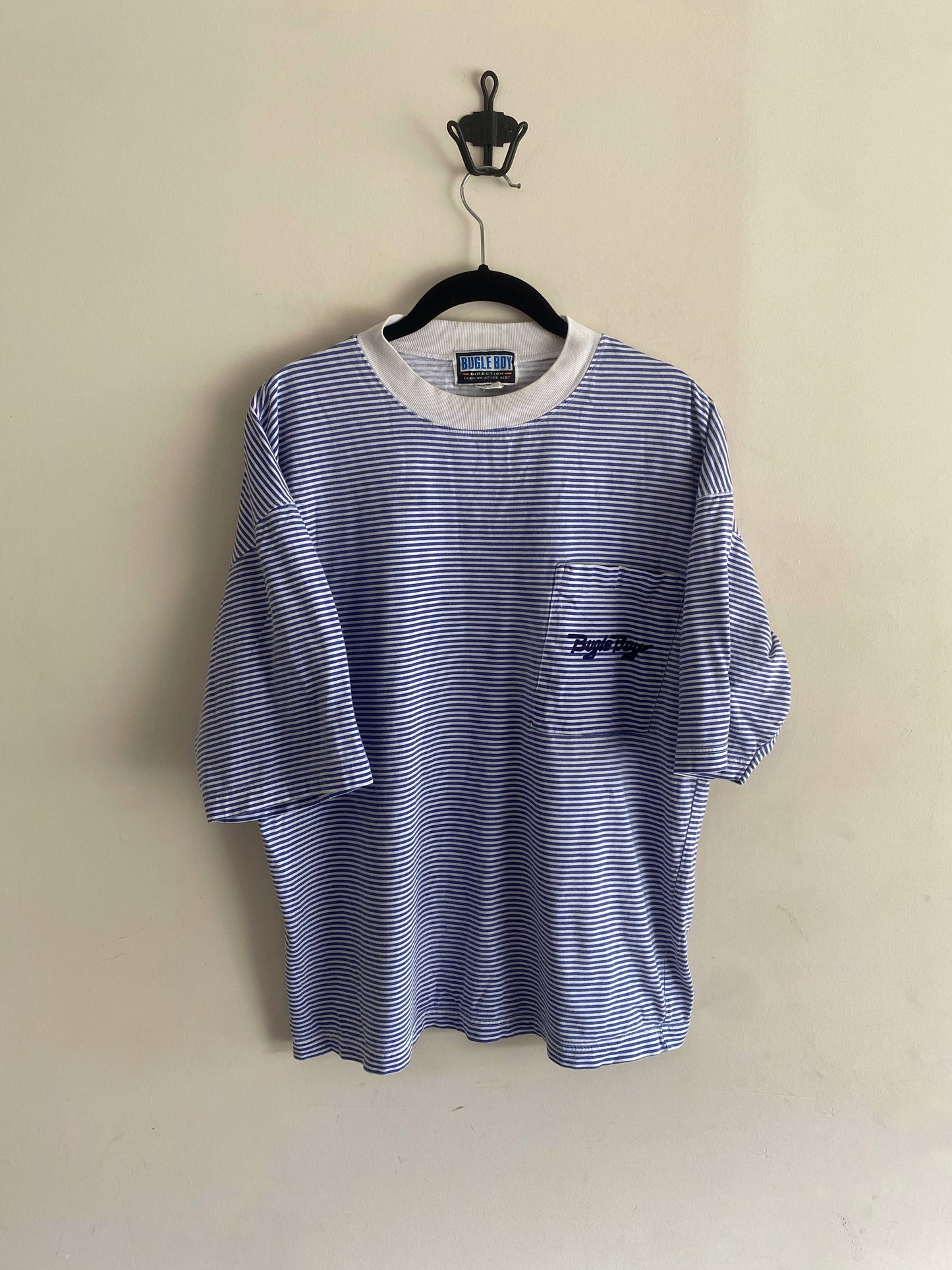 Vintage Bugle Boy Blue Strip Pocket Shirt