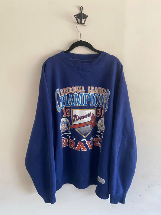 Vintage Logo 7 Atlanta Braves 91’ Championship Crewneck