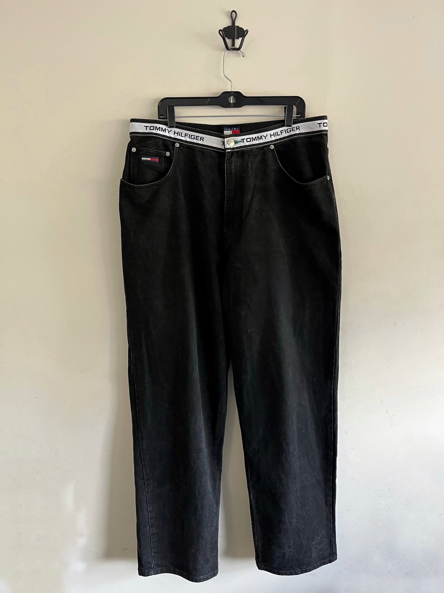 Vintage Tommy Jeans Black Tommy Hilfiger Waistband Pants