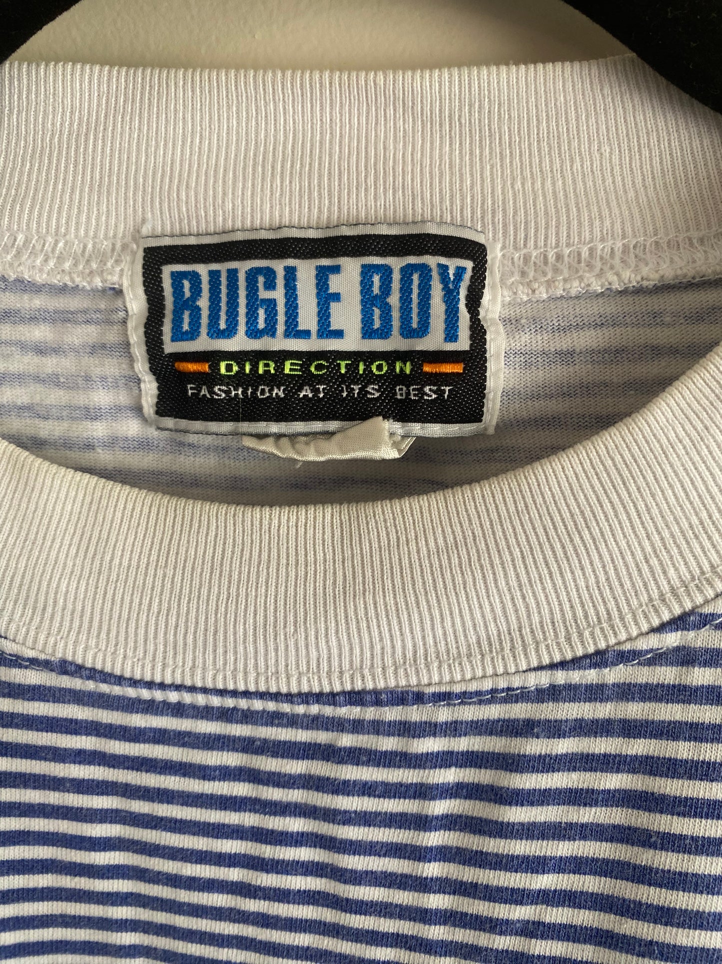 Vintage Bugle Boy Blue Strip Pocket Shirt