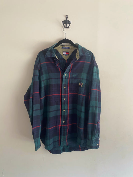 Vintage Tommy Hilfiger Navy Blue/Green Flannel