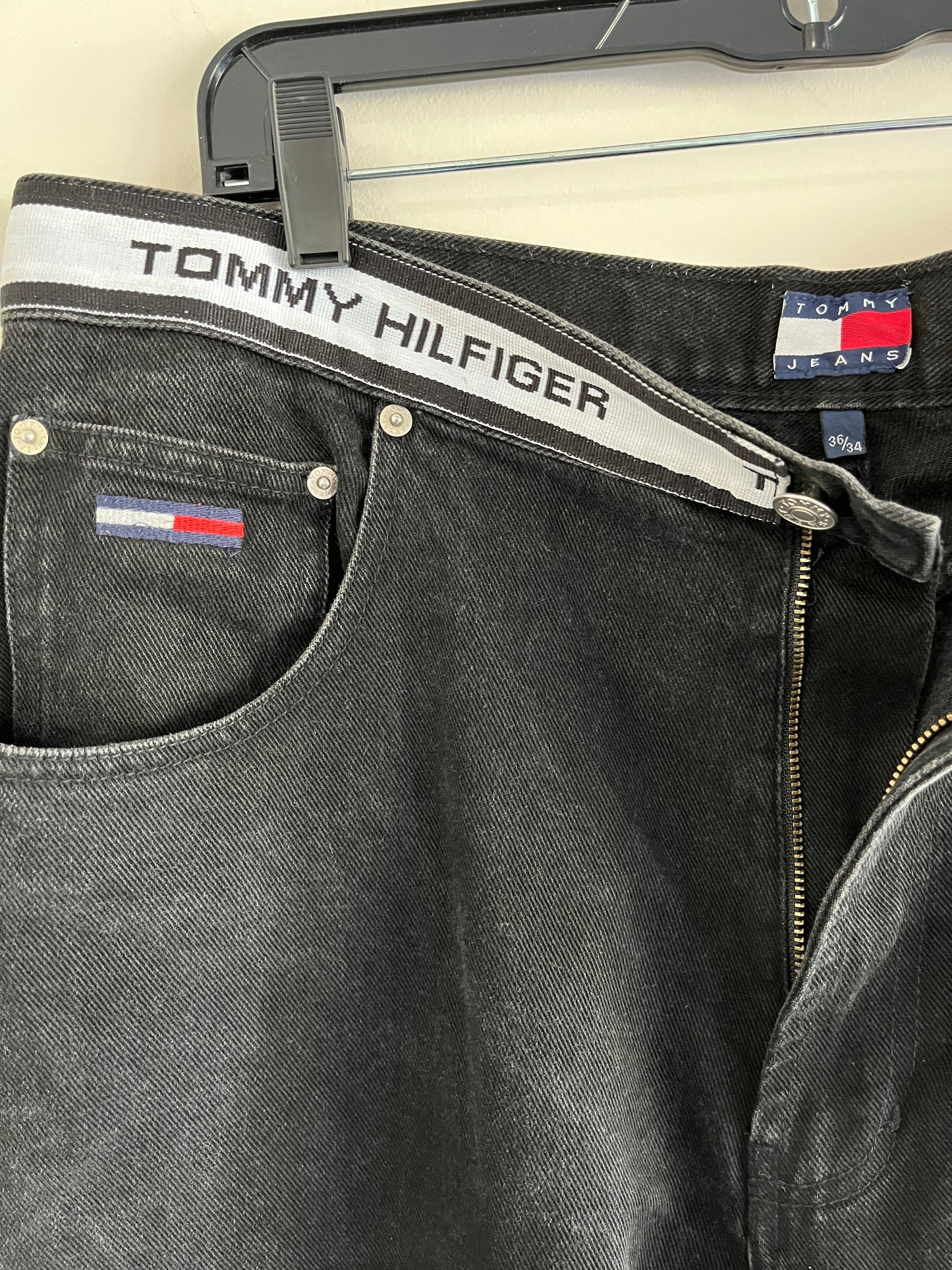 Vintage Tommy Jeans Black Tommy Hilfiger Waistband Pants