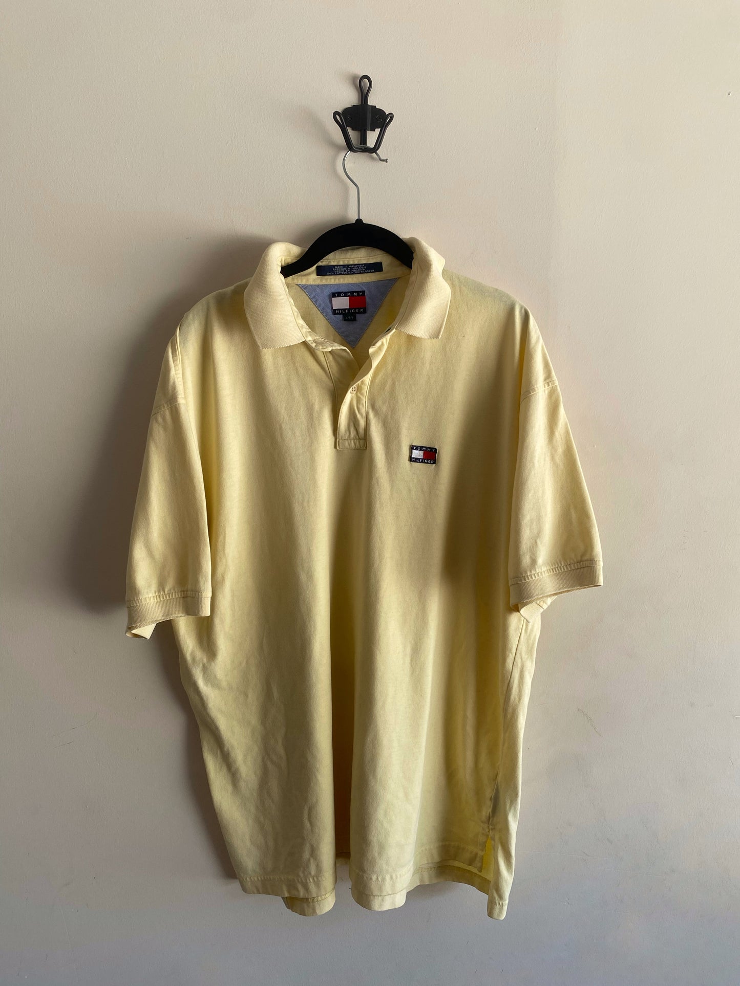 Vintage Tommy Hilfiger Yellow Big Logo Collar Shirt